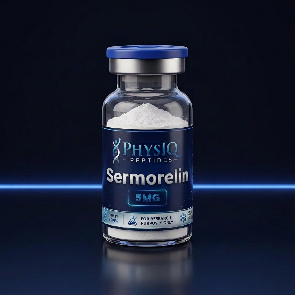 Sermorelin research peptide vial