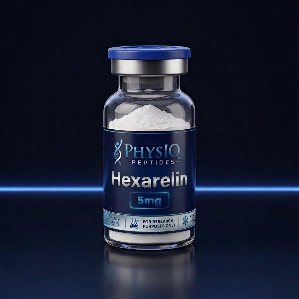 Hexarelin research peptide vial