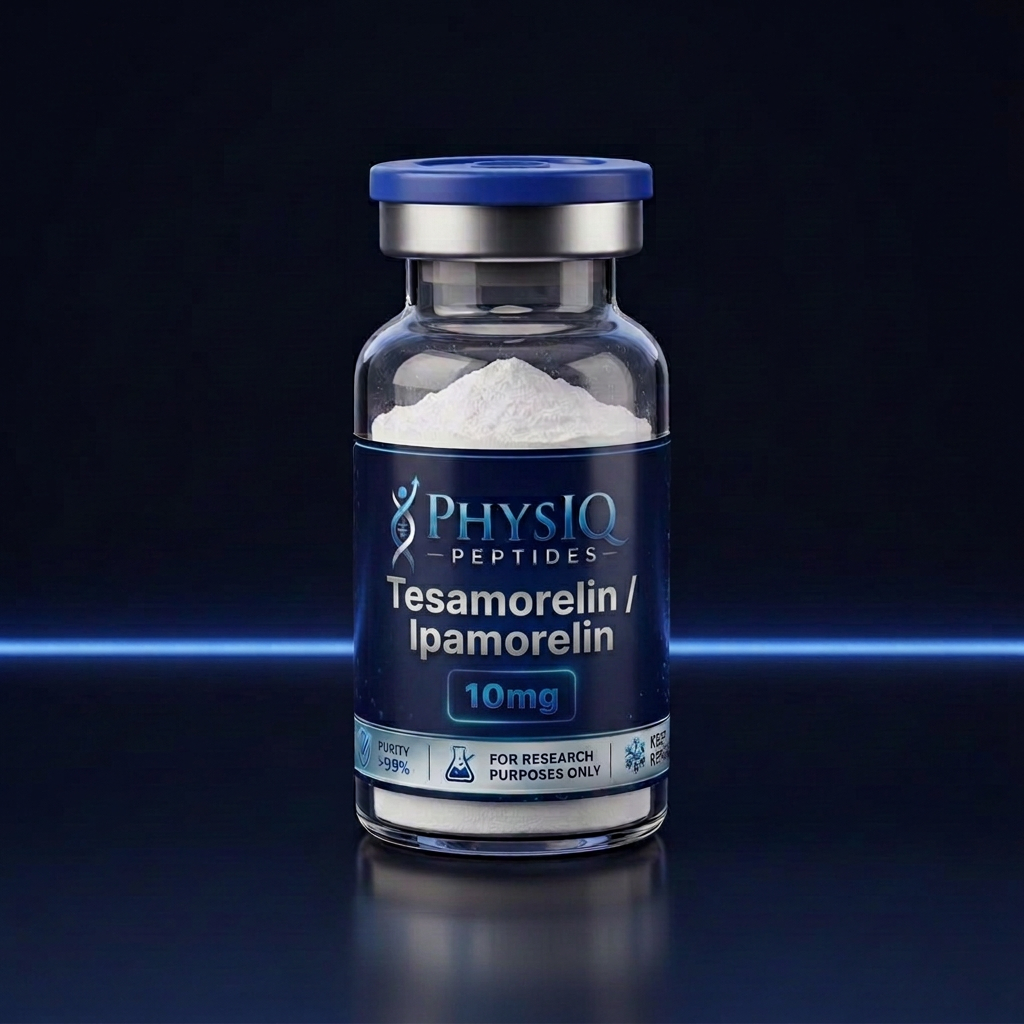 Tesamorelin / Ipamorelin research peptide vial